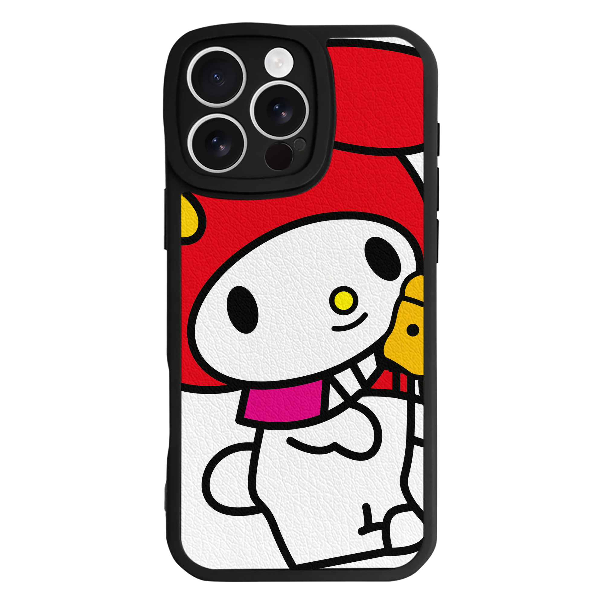 （画像用） Hello Kitty ハローキティ 【iPhone 16シリーズ対応】シリコンスマホケース（レザー調） 材質：シリコン